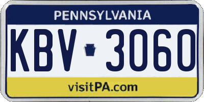 PA license plate KBV3060