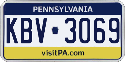 PA license plate KBV3069