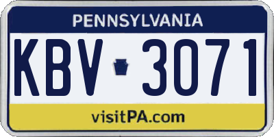 PA license plate KBV3071
