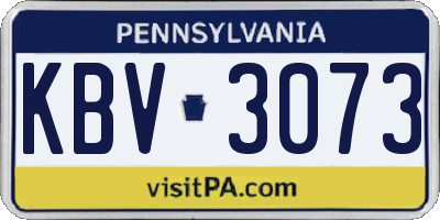 PA license plate KBV3073