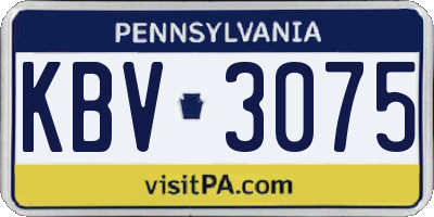 PA license plate KBV3075
