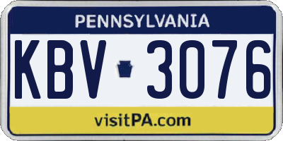PA license plate KBV3076
