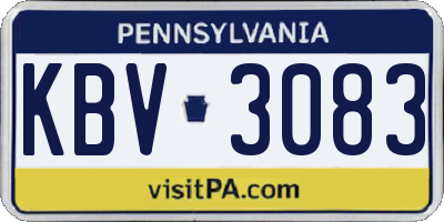 PA license plate KBV3083