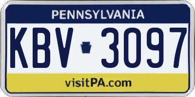 PA license plate KBV3097