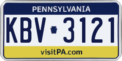 PA license plate KBV3121