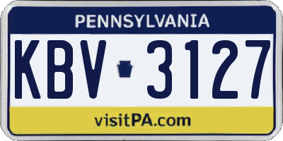 PA license plate KBV3127