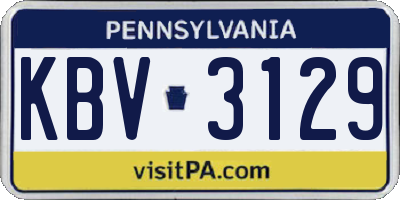 PA license plate KBV3129
