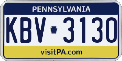 PA license plate KBV3130