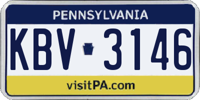 PA license plate KBV3146