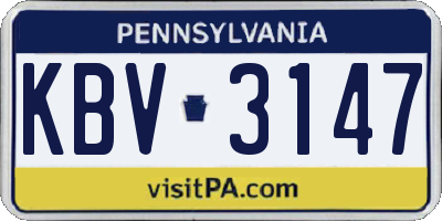 PA license plate KBV3147