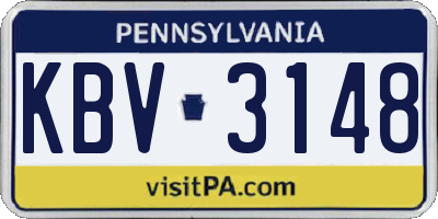 PA license plate KBV3148