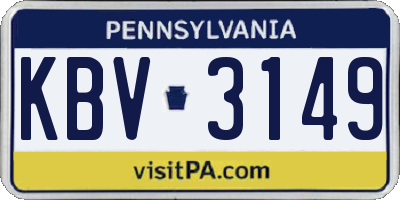 PA license plate KBV3149