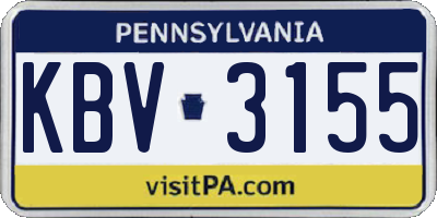 PA license plate KBV3155