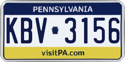 PA license plate KBV3156