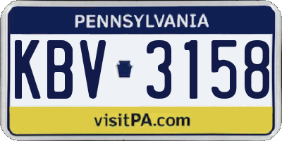 PA license plate KBV3158