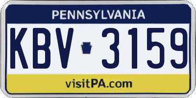 PA license plate KBV3159