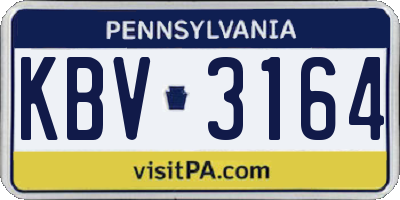 PA license plate KBV3164