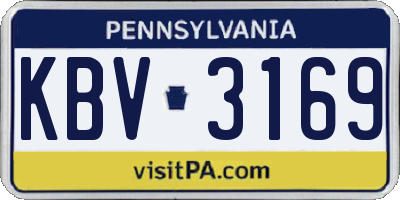 PA license plate KBV3169