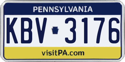 PA license plate KBV3176