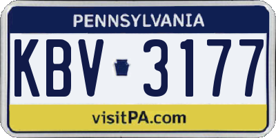 PA license plate KBV3177