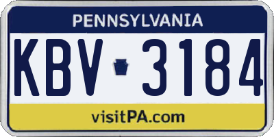 PA license plate KBV3184