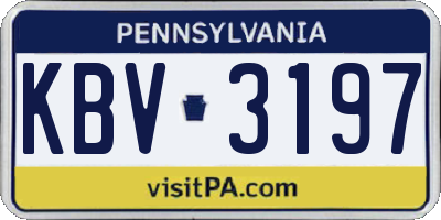 PA license plate KBV3197