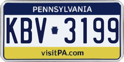 PA license plate KBV3199