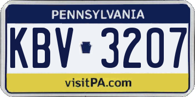 PA license plate KBV3207
