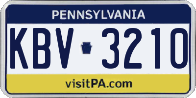 PA license plate KBV3210