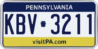 PA license plate KBV3211