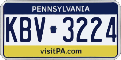 PA license plate KBV3224