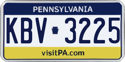 PA license plate KBV3225
