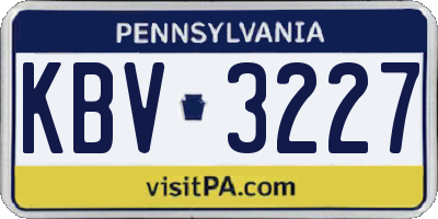 PA license plate KBV3227