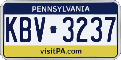 PA license plate KBV3237