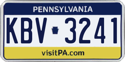 PA license plate KBV3241