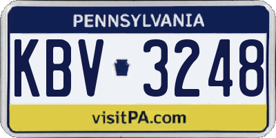 PA license plate KBV3248