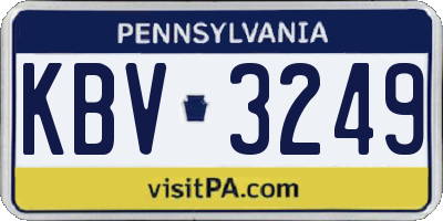 PA license plate KBV3249