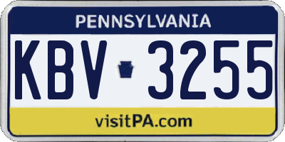 PA license plate KBV3255