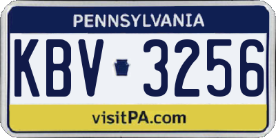 PA license plate KBV3256