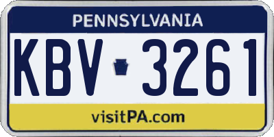 PA license plate KBV3261