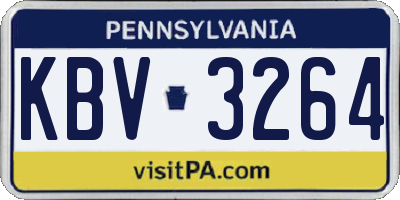PA license plate KBV3264