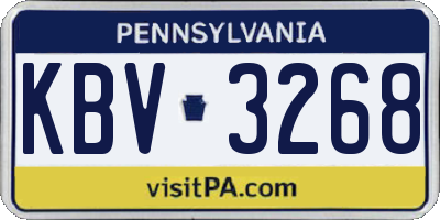 PA license plate KBV3268
