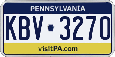 PA license plate KBV3270