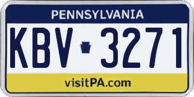 PA license plate KBV3271