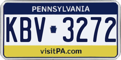 PA license plate KBV3272