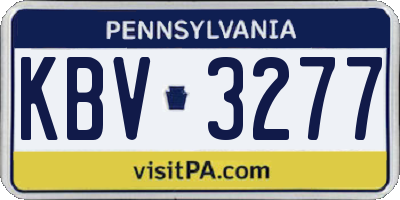 PA license plate KBV3277