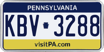 PA license plate KBV3288