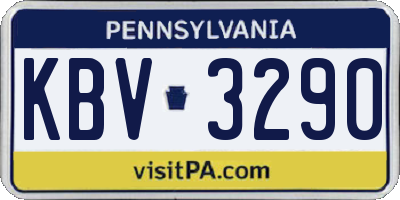 PA license plate KBV3290