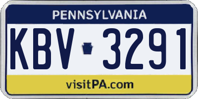 PA license plate KBV3291