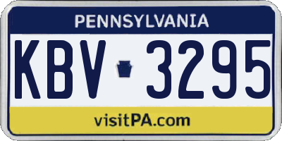 PA license plate KBV3295